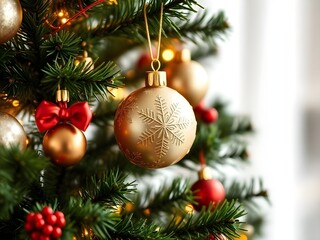 Fototapeta premium christmas tree with balls