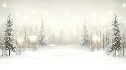 Snowy Winter Forest Thanksgiving Scene Happy Holidays