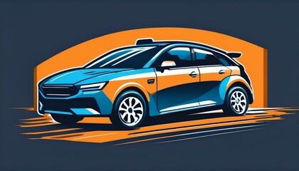 Fototapeta premium illustration of a car Best for logo And Design Company 