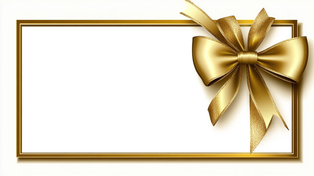 Gold Bow  Ribbon  and Frame  Elegant Gift Certificate Design