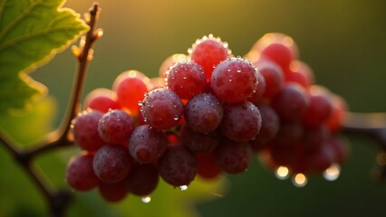 Fototapeta premium 이슬을 머금은 싱싱한 포도송이