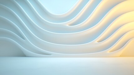Obraz premium Modern abstract wave design for digital space in interior visual concepts