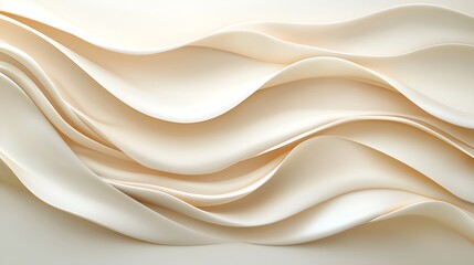 Obraz premium Elegant cream waves a close-up of textural beauty in an abstract studio environment