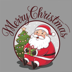  merry christmas sticker, wallpaper, t-shirt, banner, template vector
