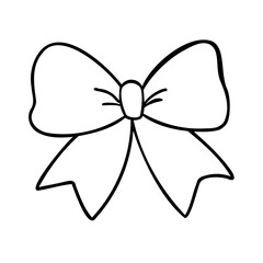 Hand drawn ribbon bow doodle illustration
