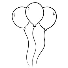 Hand drawn balloons doodle illustration
