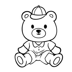 Cute bear hand drawn doodle illustration