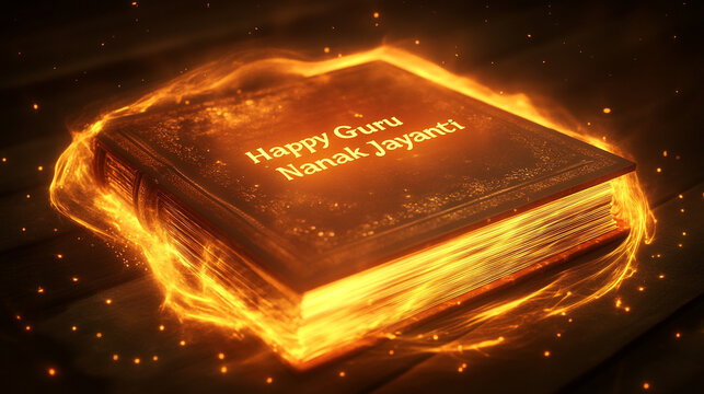 Glowing Book  Happy Guru Nanak Jayanti Celebration