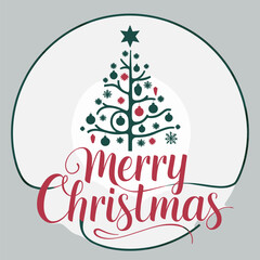 Fototapeta premium merry christmas sticker, wallpaper, t-shirt, banner, template vector