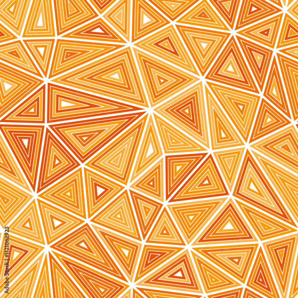 Poster abstract geometric background. multiple repeated inner triangles. large shape size. monotone colored