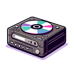 Fototapeta premium Isolated vector illustration of a CD player on a white background.