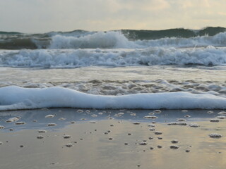 summer beach vacation waves sea water salty huge foam