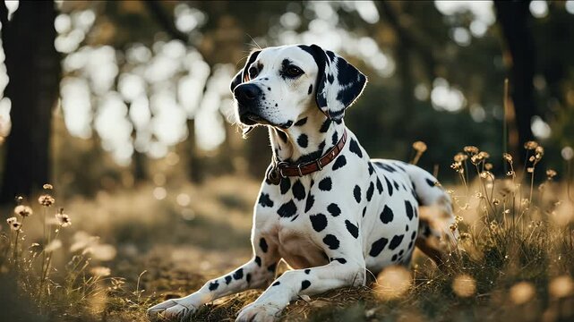 confident purposeful dalmatian video dog serious calm accurateness indifferent proud look beautiful aesthetic purebred honed smooth profile face portrait black white grey nose ear lip hair