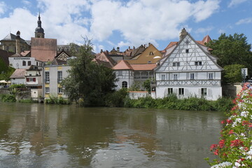 Obraz premium Historische Altstadt in der UNESCO-Weltkulturerbestadt Bamberg, Oberfranken, Franken, Bayern, Deutschland