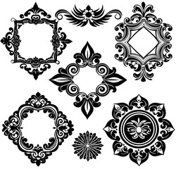 Graphic design element set black and white