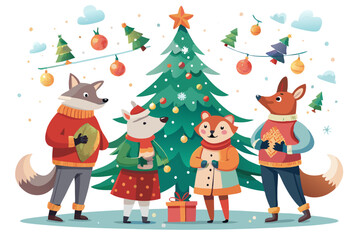 Animals wearing Christmas attire