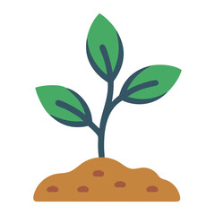 Sprout from the ground isolated Seedling growing in the ground Small green sprout with green leave