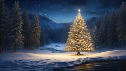Fototapeta premium christmal celebration decorated tree