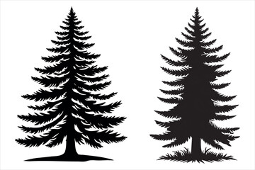 Majestic Silhouette Pine Tree Design