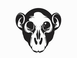 Lemur Skull silhouette vector illustration