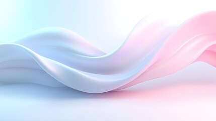 Flowing waves in pastel aerial view of calm digital art with fluid motion design