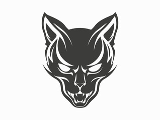 Cat Skull silhouette vector illustration