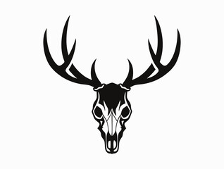 Elk Skull silhouette vector illustration