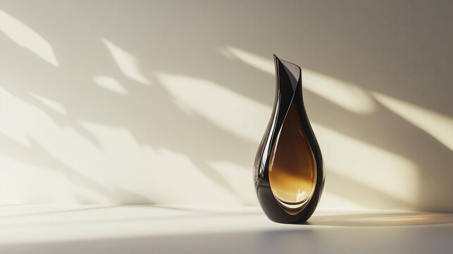 Elegant Amber Perfume Bottle in Sunlight