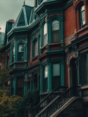 Fototapeta premium Historic Brick Townhouse Row