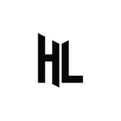 HL monogram logo design letter text name symbol monochrome logotype alphabet character simple logo