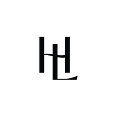 HL monogram logo design letter text name symbol monochrome logotype alphabet character simple logo