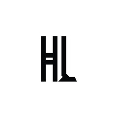 HL monogram logo design letter text name symbol monochrome logotype alphabet character simple logo