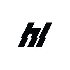 HL monogram logo design letter text name symbol monochrome logotype alphabet character simple logo