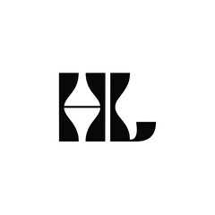 HL monogram logo design letter text name symbol monochrome logotype alphabet character simple logo