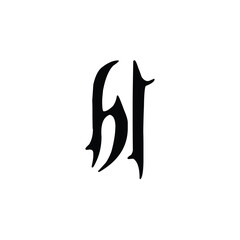 HL monogram logo design letter text name symbol monochrome logotype alphabet character simple logo