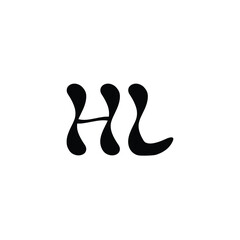 HL monogram logo design letter text name symbol monochrome logotype alphabet character simple logo