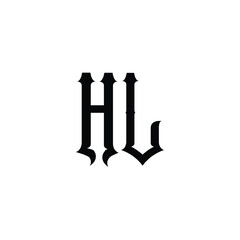 HL monogram logo design letter text name symbol monochrome logotype alphabet character simple logo