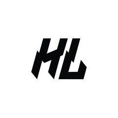 HL monogram logo design letter text name symbol monochrome logotype alphabet character simple logo