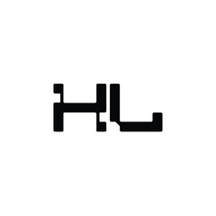 HL monogram logo design letter text name symbol monochrome logotype alphabet character simple logo