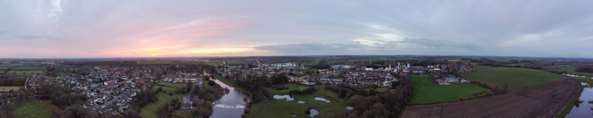 Fototapeta premium Aerial panorama of town of Tadcaster