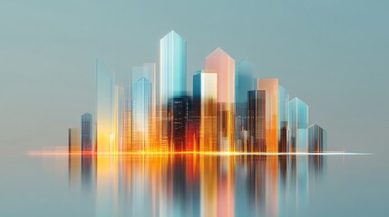 Fototapeta premium Urban Skyline Investment Portfolio Showcase