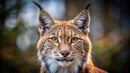Fototapeta premium Close up photo of a majestic Eurasian lynx in the wild, Eurasian lynx, nature, wildlife, predator, feline, close-up, fur