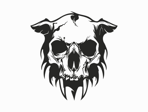 recommend clip art: Li Skull Playing silhouette vector illustration