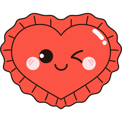 Groovy valentine red heart clipart