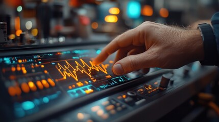 Innovative sound engineering techniques studio environment visual content modern technology close-up view audio analysis