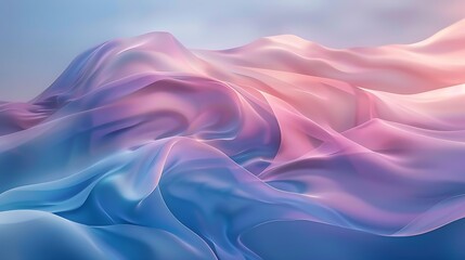 Obraz premium Soft, colorful waves blending together in a continuous flow, creating a peaceful yet dynamic background.