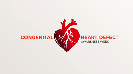 CHD Awareness Week, human Heart illustration.