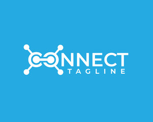 creative molecule that connects the letters c and o and forms the robot eye logo design