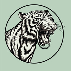 tiger vector for logo, t-shirt, template etc