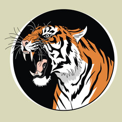 tiger vector for logo, t-shirt, template etc